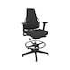 DAUPHIN Tec Identity Counter, ID blue, SRP King black, 2F armrests black - Tec Identity KING counter chair for production and workshop areas - 2