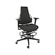 DAUPHIN Tec Identity Counter, SRP Valencia ID black, 3F armr., hard castors - Tec Identity VALENCIA counter chair for production and workshop areas - 1