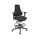 DAUPHIN Tec Identity Counter, SRP Valencia ID black, 3F armr., hard castors - Tec Identity VALENCIA counter chair for production and workshop areas - 2