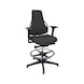 DAUPHIN Tec Identity Counter, ID blue, SRA Ultra ID black, 2D armrests - Tec Identity ULTRA counter chair for production and workshop areas - 2