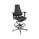 DAUPHIN Tec Identity ESD, Counter, PU black, 3F armr., tall gas spring, gliders - Tec Identity polyurethane (PU) counter chair for ESD areas - 2