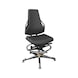 DAUPHIN Tec Identity clean room areas, Counter, ID yellow, PU black, gliders - Tec Identity polyurethane (PU) counter chair for clean room areas - 1