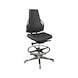 DAUPHIN Tec Identity clean room areas, Counter, ID yellow, PU black, gliders - Tec Identity polyurethane (PU) counter chair for clean room areas - 2