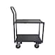 ATORN Table trolley, loading platform 605 x 410 mm, with 2 shelves and handle, graphite grey RAL 7024 - Table trolley with 2 wooden load areas - 2
