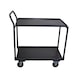 ATORN Table trolley, loading platform 835 x 490 mm, with 2 shelves, upright handle - Table trolley with 2 wooden load areas - 2