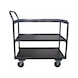 ATORN Table trolley, loading platform 835 x 490 mm, with 3 shelves, upright handle - Table trolley with 3 wooden load areas - 2