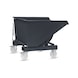 FETRA Tipping container 600 litres, load capacity 1500 kg LxWxH 1399x1141x1080 mm RAL 7016 - V&yacute;klopn&eacute; n&aacute;doby, manu&aacute;ln&iacute; vykl&aacute;pěn&iacute; - mobiln&iacute; n&aacute;drž s brzdami Totalstop - 1