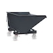 FETRA Tipping container 900 litres, load capacity 2000 kg LxWxH 1402x1660x1088 mm RAL 7016 - V&yacute;klopn&eacute; n&aacute;doby, manu&aacute;ln&iacute; vykl&aacute;pěn&iacute; - mobiln&iacute; n&aacute;drž s brzdami Totalstop - 1