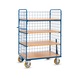 FETRA Shelf trolley with 4 levels, load capacity 600 kg, loading surface 1200 x 800 mm, with tugger train - Shelf trolley with <br/>4 tiers - 1