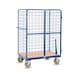 FETRA Shelf trolley with 1 tier, load capacity 600 kg, loading surface 1200 x 800 mm, with tugger train - Shelf trolley with hinged doors, 1 shelf - 1