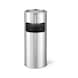 DURABLE Round stainless steel litter bin, 17 litres, with ashtray, silver - Litter bin with ashtray, 17 l - 1