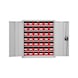 RASTERPLAN Shlv.cab., mod.14, RAL 7035 w. easy-v. stor.bins 780x690x285 mm 6 sh. - Wing door cabinet equipped with polyethylene easy-view storage bins - 1