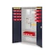 RASTERPLAN Werkzeugschrank mit Schlitzplattent&uuml;ren 1950x1000x410mm RAL 7035/7016 - Werkzeugschrank mit Fachb&ouml;den - 1