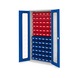 RASTERPLAN Slotted panel cabinet model 52 w viewing window doors RAL 7035/5010 - Slotted panel cabinet with doors with viewing window - 1