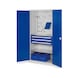 RASTERPLAN Tool cabinet model 12 1950x1000x600&nbsp;mm, perf. panel doors, 7035/5010 - Hinged-door cabinet with shelf and drawers - 1