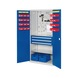 RASTERPLAN Arm. outils mod. 22 1 950x1 000x600 mm, portes pann. fentes 7035/5010 - Armoire &agrave; portes &agrave; rabattement avec &eacute;tag&egrave;re et tiroirs - 1