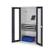 RASTERPLAN Arm. herr. mod. 32 1950x1000x600&nbsp;mm, puertas vent. vis. 7035/7016 - Armario de puerta con bisagras con estante y cajones - 1