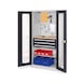 RASTERPLAN Gereedsch.kast 35, h x b x d 1950 x 1000 x 600 mm, deuren m. kijkv. - Vleugeldeurkast met legbord en laden - 1