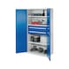 RASTERPLAN Schwerlastschrank Modell 42 mit Vollblecht&uuml;ren 1950x1000x600 mm RAL 7035/5010 - Schwerlastschrank ohne Mitteltrennwand - 1
