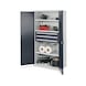 RASTERPLAN Kast v. zware bel., model 43 m. mass. plt.met. deuren hxbxd 1950x1000x600 mm - Kast voor zware belasting zonder scheidingswand in het midden - 1