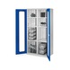 RASTERPLAN Schwerlastschrank Modell 51 mit Sichtfenstert&uuml;ren 1950x1000x600 mm RAL 7035/5010 - Schwerlastschrank mit Mitteltrennwand - 1