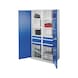 RASTERPLAN Heavy-duty cabinet model 52 w solid sht mtl doors 1950x1000x600&nbsp;mm RAL 7035/5010 - Heavy-duty cabinet with central partition - 1