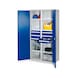 RASTERPLAN Armoire ch. lourdes mod. 53 portes t&ocirc;le pleine 1 950x1 000x600 mm RAL 7035/5010 - Armoires pour charges lourdes avec s&eacute;parateur central - 1