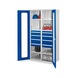 RASTERPLAN Armoire ch. lourdes mod. 54 portes fen. d'obs. 1 950x1 000x600 mm RAL 7035/5010 - Armoires pour charges lourdes avec s&eacute;parateur central - 1