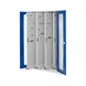 RASTERPLAN Staande kast model 83 met deuren met kijkvenster RAL 7035/5010 - Verticale kasten met massieve blikken deur of deuren met kijkvenster - 1