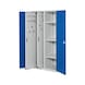 RASTERPLAN Staande kast model 80 met geheel metalen deuren 1950 x 1000 x 600&nbsp;mm - Verticale kast met RASTERPLAN uittrekelementen en legborden van geperforeerde metaalplaat - 1