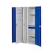 RASTERPLAN Staande kast model 82 met geheel metalen deuren 1950 x 1000 x 600&nbsp;mm - Verticale kast met RASTERPLAN uittrekelementen, legborden en laden van geperforeerde metaalplaat - 1