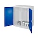 RASTERPLAN Schwerlastschrank m.Mittelw. Mod.70 Vollblecht&uuml;ren 1110x1000x600mm RAL 7035/5010 - Schwerlastschrank mit Mitteltrennwand - 1