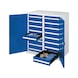 RASTERPLAN Dulap sar. mari cu pan. cen. mod. 72 uși sol. tab. 1110x1000x600mm RAL 7035/5010 - Dulap pentru sarcini mari, cu perete despărțitor - 1