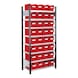 RASTERPLAN Scomparto base rack a innesto mod 12 2000x1000x300 mm 8 ripiani zinc RAL 7016 - Scaffale a incastro con contenitori con vista sull'interno - 1