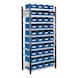 RASTERPLAN Ge&ccedil;meli raf basit b&ouml;lmeli model 13 2000x1000x400&nbsp;mm 10 raf galvanizli RAL 7016 - Kolay g&ouml;r&uuml;nen depolama kutulu ge&ccedil;meli raf - 1