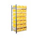 RASTERPLAN Ge&ccedil;meli raf ek b&ouml;lmeli model 15 2000x1000x600&nbsp;mm 7 raf galvanizli RAL 5010 - Kolay g&ouml;r&uuml;nen depolama kutulu ge&ccedil;meli raf - 1