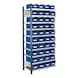 RASTERPLAN Regał wtykowy, moduł dobud., model 13 2000x1000x400 mm, 10 p&oacute;łek ocynk. RAL 7016 - Regał wtykowy z p&oacute;łotwartymi skrzynkami magazynowymi - 1