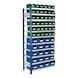 RASTERPLAN Steckregal Anbaufeld Modell 14 2000x1000x400 mm 11 Fachb&ouml;den verzinkt RAL 5010 - Steckregal mit Sichtlagerk&auml;sten - 1