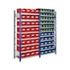 RASTERPLAN Est. insertable piso b&aacute;sico mod. 16 2000x2000x400 mm 19 estantes galv. RAL 5010 - Estante insertable con cajas de almacenamiento de visualizaci&oacute;n f&aacute;cil - 1
