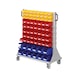 RASTERPLAN Char. roulant mod. 71 RAL7035 av. bacs bec 1230x1000x500 mm deux c&ocirc;t. - Servante avec bacs &agrave; bec en poly&eacute;thyl&egrave;ne - 1