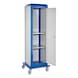 RASTERPLAN ToolTower mobile, 2&nbsp;175x700x700&nbsp;mm 4&nbsp;pann. perf.+porte RAL&nbsp;7035/5010 - ToolTower &agrave; une porte, mobile - 1