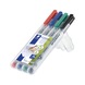 STAEDTLER Lumocolor S non-permanent universal pen, 4 assorted colours, box - Fine-tip pen - 1