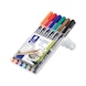 STAEDTLER Lumocolor F permanent universal pen, 0.6 mm, 6 assorted colours, box - Fine-tip pen - 1