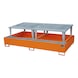 BAUER S&Uuml;DLOHN Stahl-Auffangwanne Aufsatz 2 IBC LxBxH 2650x1460x863 mm RAL2000 - Auffangwanne f&uuml;r IBC-Beh&auml;lter - 1