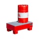 BAUER S&Uuml;DLOHN Cubeta de goteo RAL 3000 rojo vivo 2 bidones 60l L&times;An&times;Alt 800&times;500&times;290 mm - Bandeja colectora para bidones de 60&nbsp;litros - 1