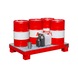 BAUER S&Uuml;DLOHN Collection tray RAL 3000 flame red for 6 drums 60 L LxWxH 800x1,300x205 mm - Collection tray for 60-litre drums - 3