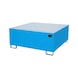 BAUER S&Uuml;DLOHN Stahl-Auffangwanne f&uuml;r 1x IBC LxBxH 1460x1460x620 mm RAL 5012 lichtblau - Auffangwanne f&uuml;r IBC-Beh&auml;lter - 1