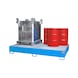BAUER S&Uuml;DLOHN Cub. col. acero para 2x IBC LxAnxAlt 2690 x 1650 x 375 mm RAL 5012 azul claro - Bandeja colectora para contendedores IBC - 2