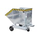 BAUER S&Uuml;DLOHN Horganyzott billenő kont&eacute;ner, 400 l, HxSzxM 1330 x 900 x 1&nbsp;090 mm - Tart&aacute;lykocsi kerekekkel—padl&oacute;szinten &uuml;r&iacute;thető opci&oacute;val - 1