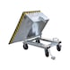 BAUER S&Uuml;DLOHN Zinc plated low tipping skip 400 l, LxWxH 1,390 x 840 x 610 mm - Dumper body, with floor-level emptying option - 1